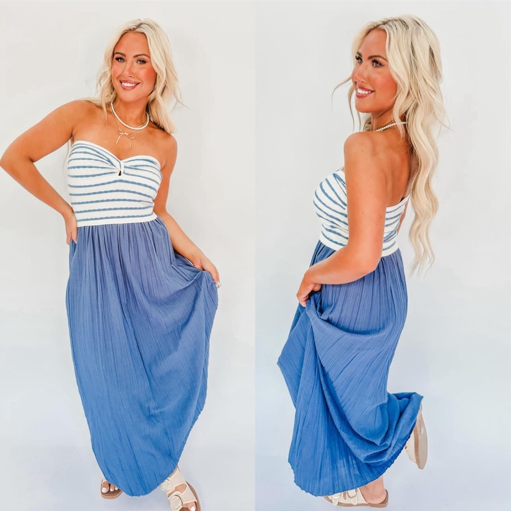 Ocean Blue Midi Dress